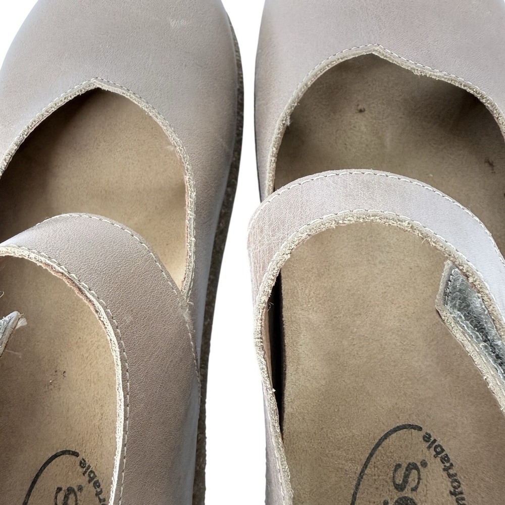 Taos Ultimate Mary Jane Shoes Leather Beige Tan EUR 40 US 9-9.5 - Picture 8 of 11